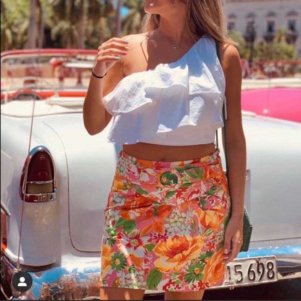 NWT ZARA Limited Edition Floral Printed Skirt